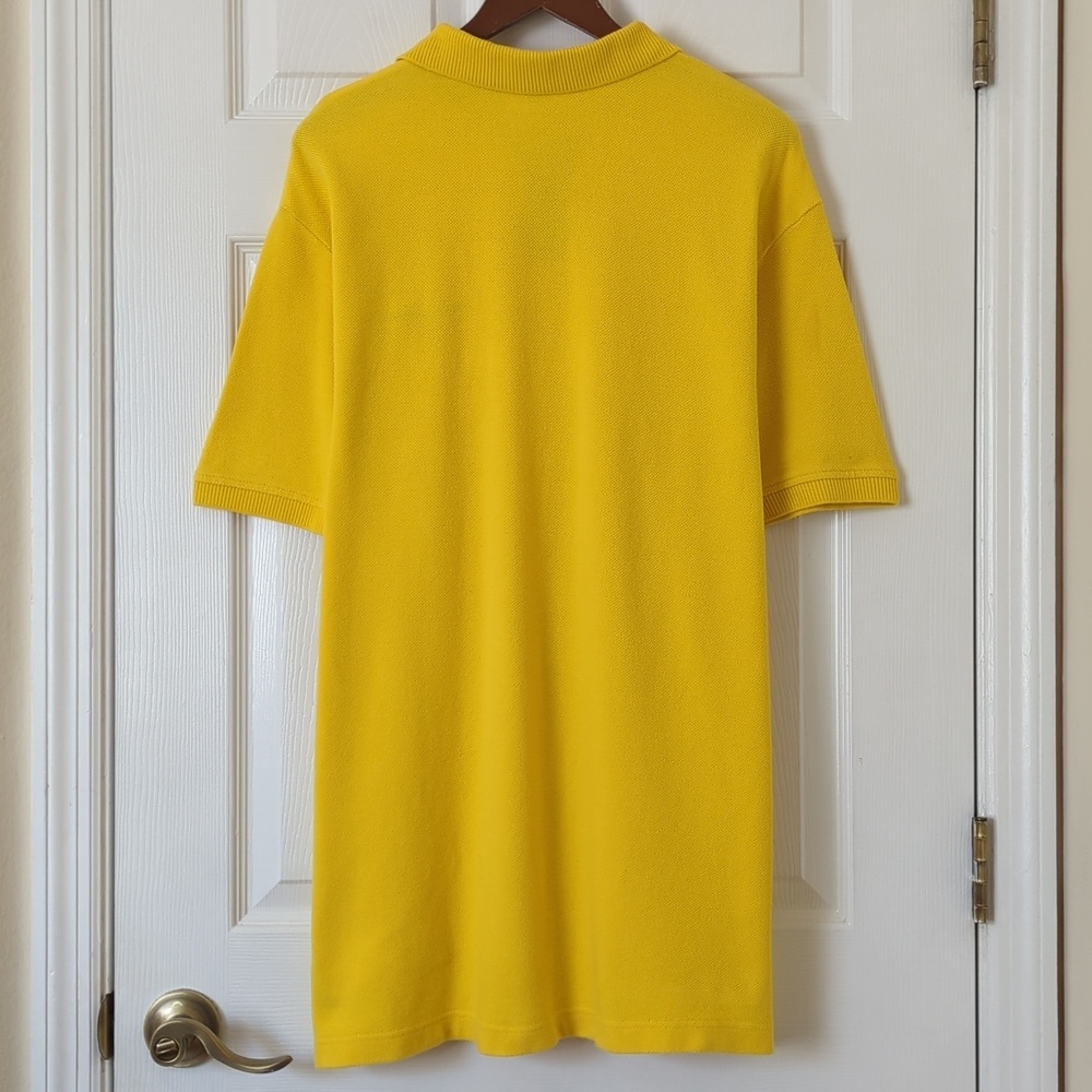 Polo Sport Ralph Lauren 90's Vintage Classic Short Sleeve Henley Shirt Yellow XL - Picture 9 of 11